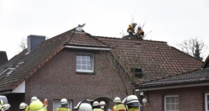 Einsatzkräfte der Feuerwehr Seevetal suchen weitere Brandnester. Foto: Hamann