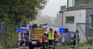 Rund 60 Feuerwehrleute bekämpften die Flammen in der Gustav-Becker-Straße. Foto: Hamann